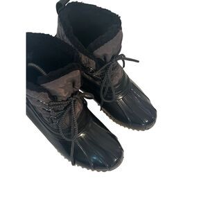 Sporto Women's Black Olivia Genuine Duck Quilted Waterproof Ankle Boots Size 5M